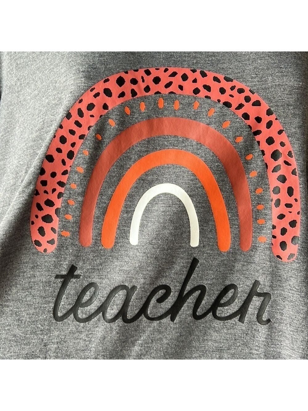 Rickis NWT Grey Rainbow Teacher Tee Shirt Sizes M, L and XL
